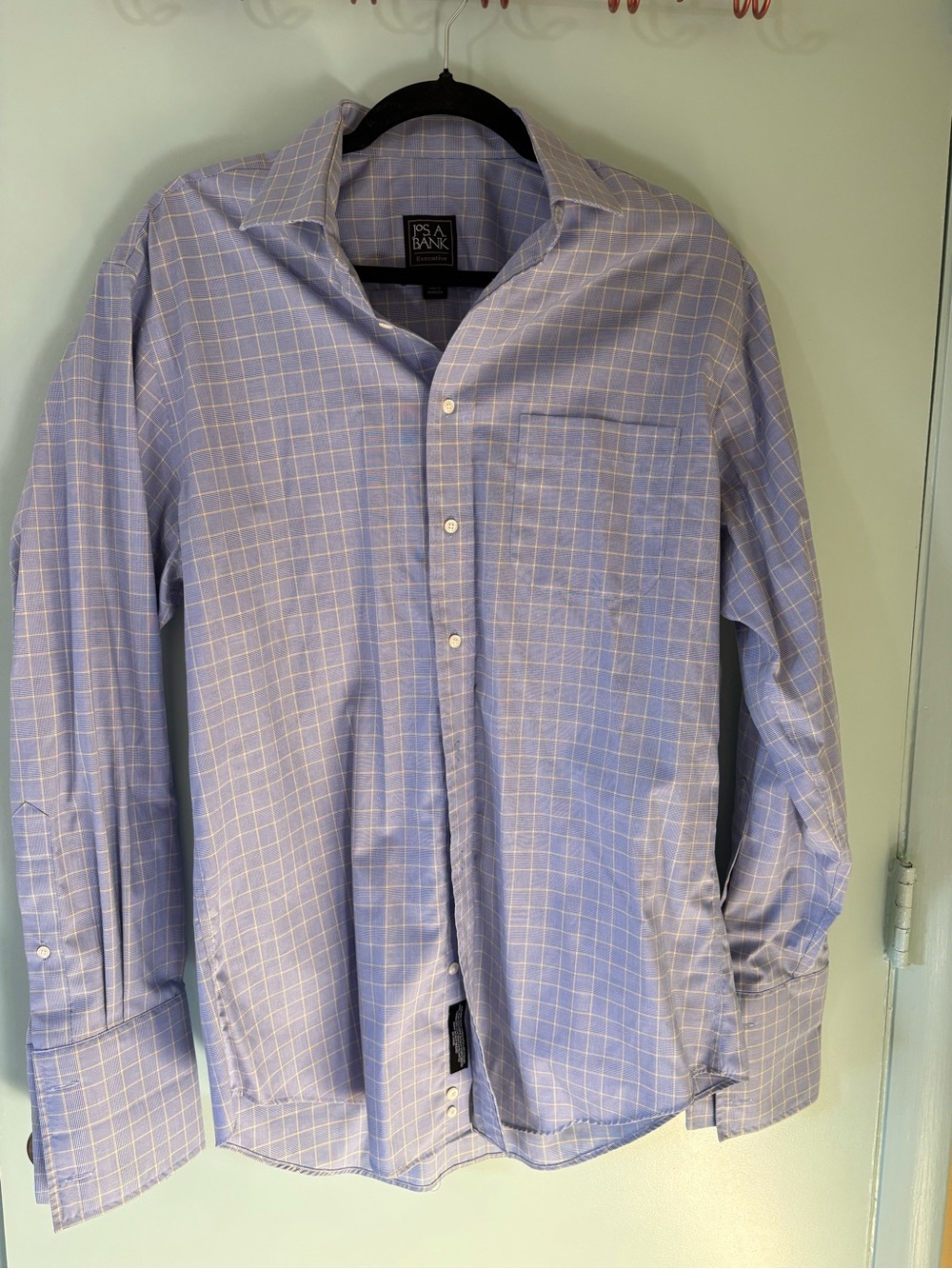 Jos. A. Bank blue and White Windowpane Dress Shirt